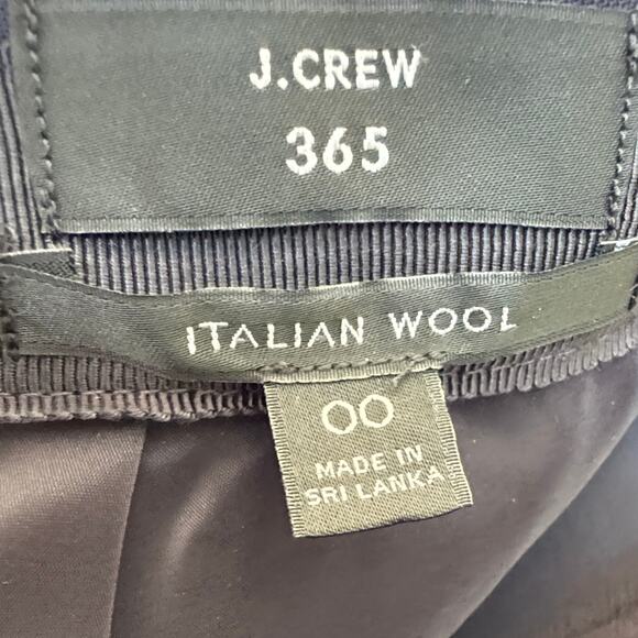 J Crew 365 Italian Wool Office Siren Skirt Sz 00 Navy Blue Professional Career - Picture 3 of 16